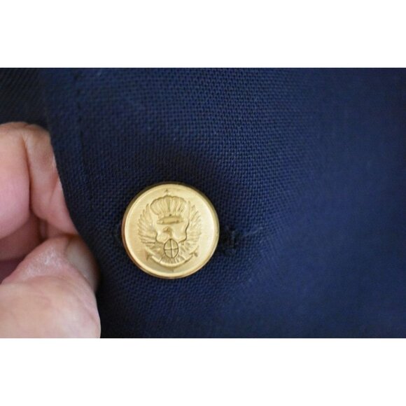 Vintage 1970's Men's The Broadway Navy Blue Blazer Sports Coat Size 44 - Picture 3 of 6